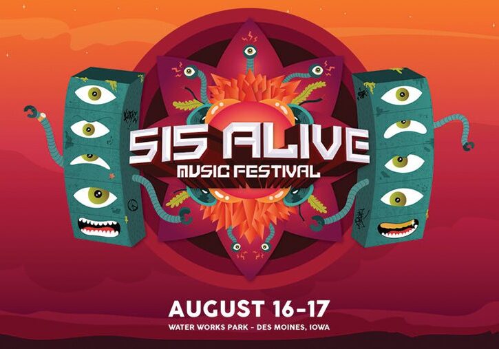 Music festival poster with abstract artwork.