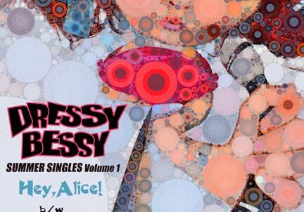 Colorful abstract album cover with text.