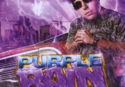 Album cover with man and purple theme.
