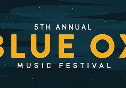 Blue Ox Music Festival banner with stars.