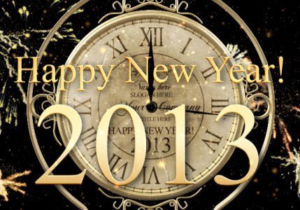Happy New Year 2013 fireworks display.