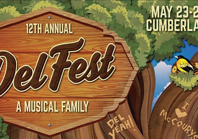 DelFest 2019 festival poster with trees.