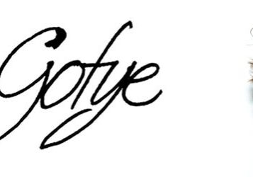 Gotye logo with partial face visible.