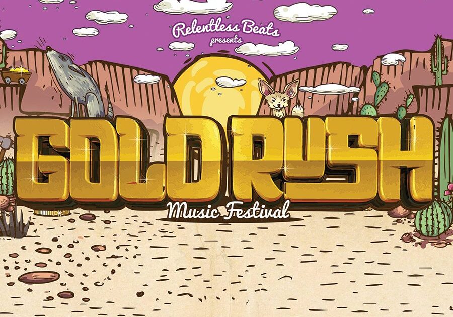 Gold Rush Music Festival desert illustration.