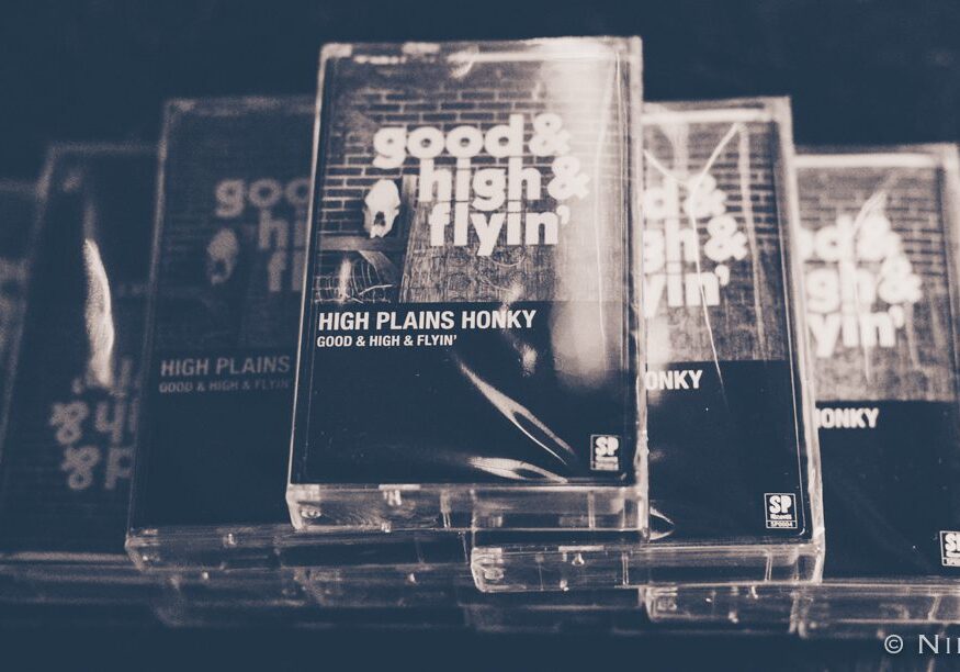 Stack of vintage cassette tapes.