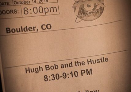 Production schedule with band performance times.