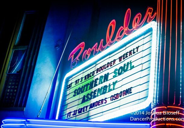 Neon sign for Southern Soul Assembly concert.