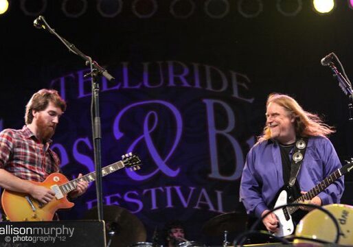 Musicians performing at Telluride music festival.