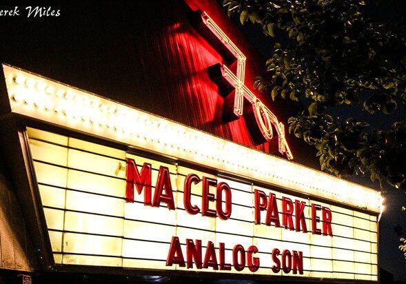 Marquee sign for Maceo Parker concert.