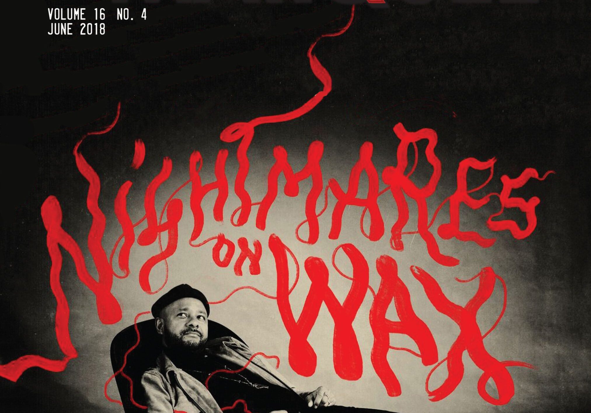 Man sitting under "Nightmares on Wax" text.
