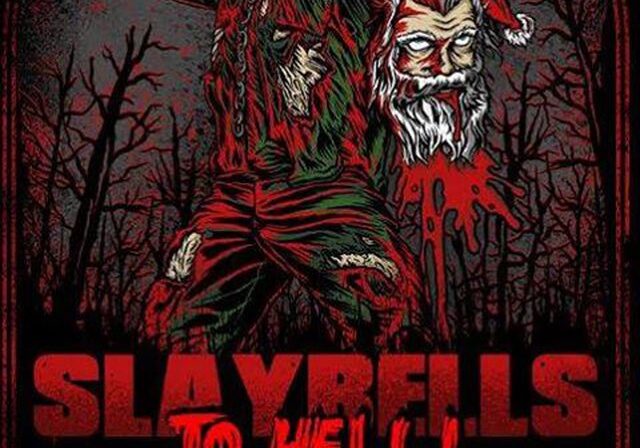 Horror-themed concert poster with masked figure.