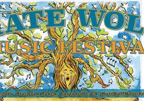 Kate Wolf Music Festival poster with tree.
