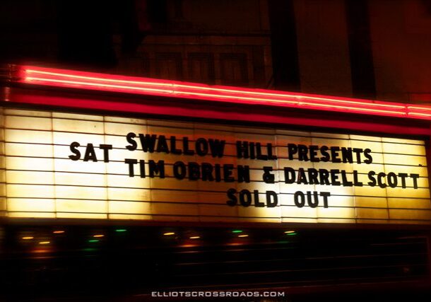 Marquee sign for sold-out music event.