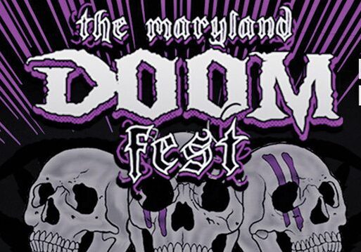 Maryland Doom Fest 2019 poster with skulls.
