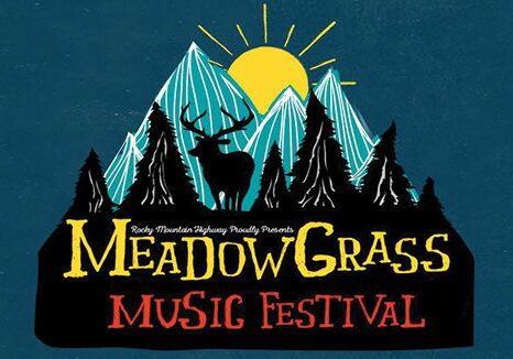 MeadowGrass Music Festival logo with mountains.
