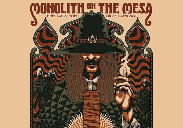 Psychedelic poster for Monolith on the Mesa.