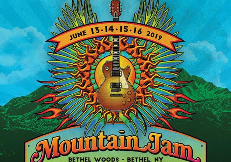 Mountain Jam 2019 poster with guitar design.