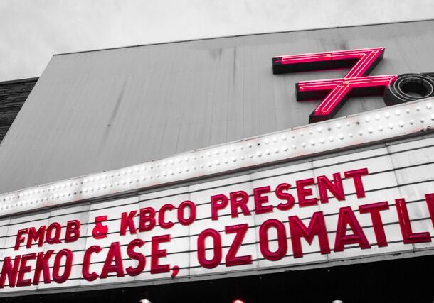 Marquee sign for FMQB & KBCO event.