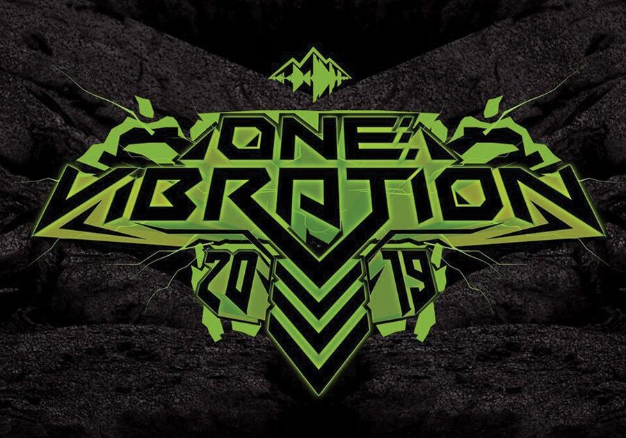 One Vibration logo with abstract background.