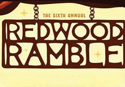 Redwood Ramble sign with owl silhouette.