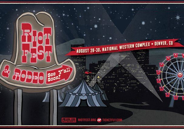 Riot Fest and Rodeo event poster illustration.