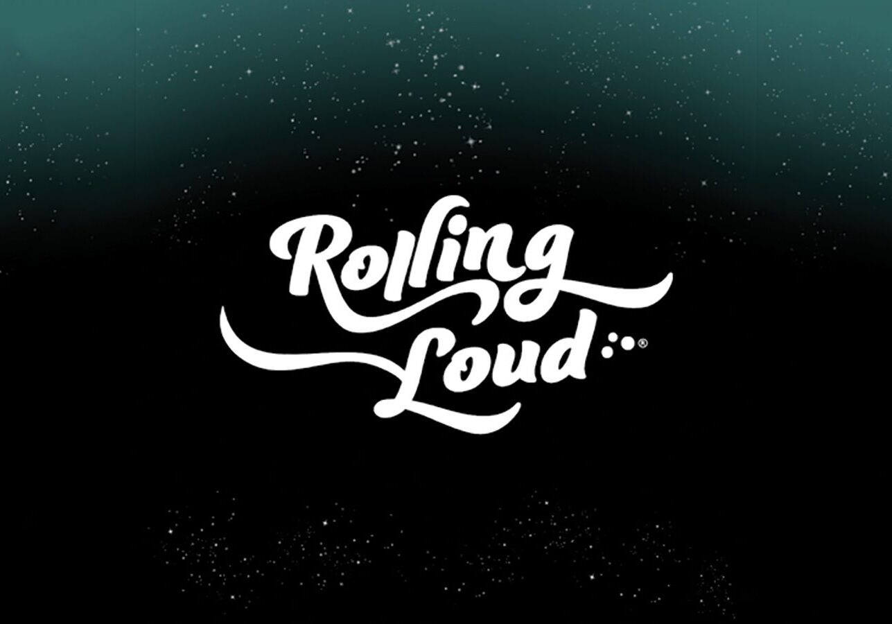 Rolling Loud logo on dark gradient background.