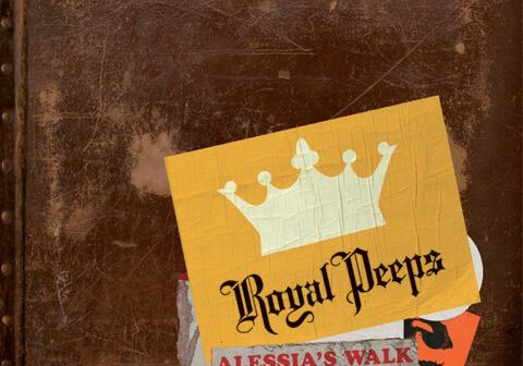 Yellow crown poster on rustic surface.