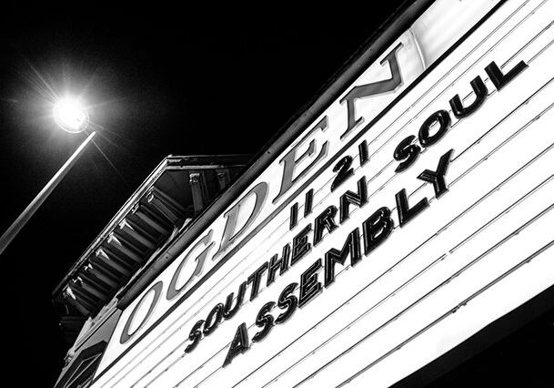 Theater marquee displaying Southern Soul Assembly event.