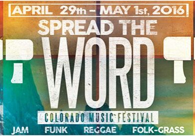 Colorado Music Festival poster with megaphones.