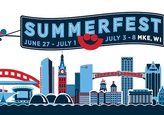 Summerfest 2023 poster featuring city skyline.