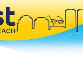 SunFest event banner, West Palm Beach skyline.