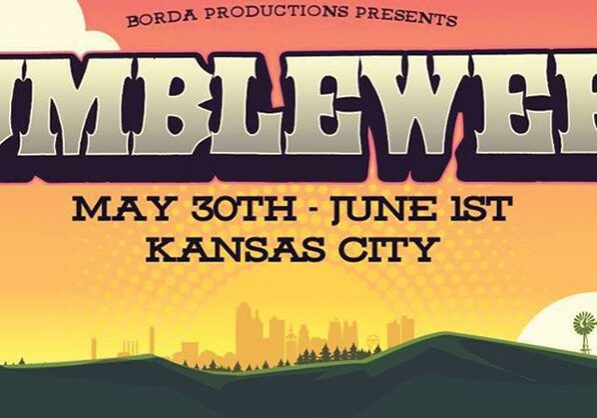 Tumbleweed event in Kansas City, sunset background.