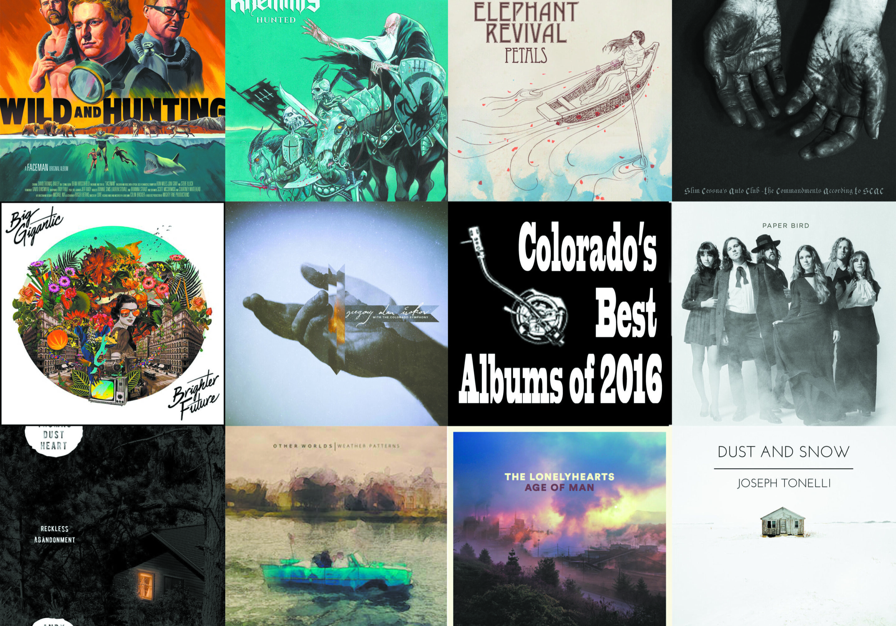 Collage of Colorado's Best Albums 2016.