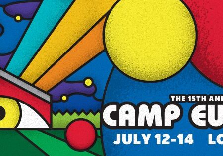 Camp Euforia poster with colorful design.