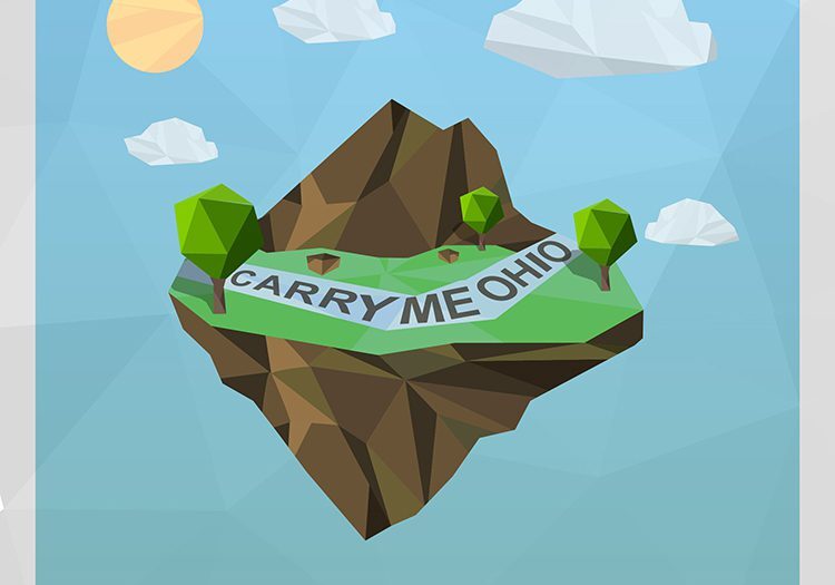 Floating island with "Carry Me Ohio" text.