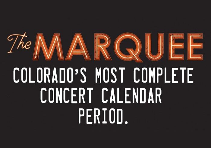 The Marquee concert calendar advertisement image.