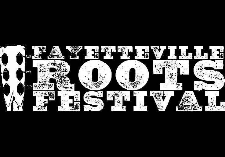 Fayetteville Roots Festival logo in white text.
