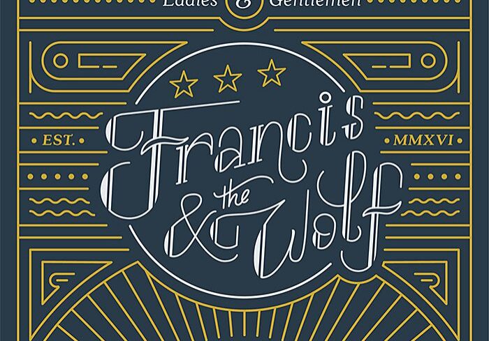 Vintage-style "Francis & the Wolf" design.