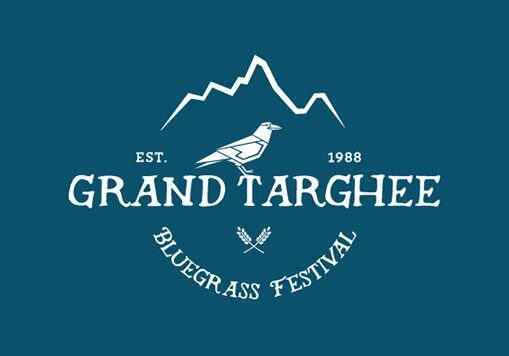 Grand Targhee Bluegrass Festival logo, mountain design.