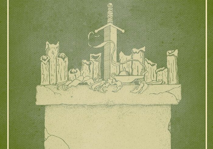 Green Druid album cover, sword and stones.