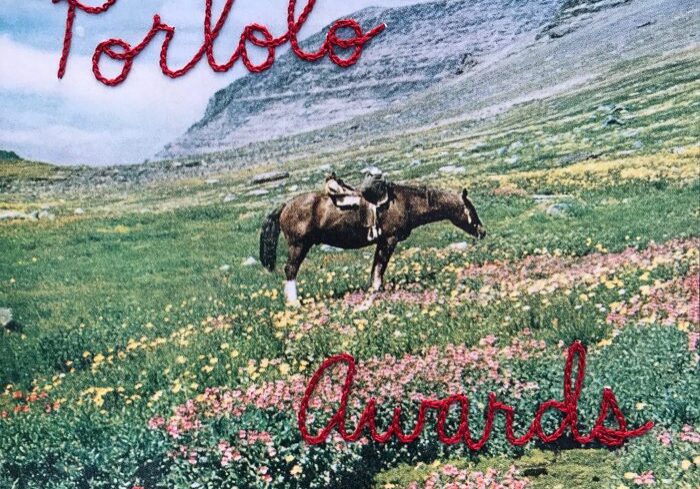 Horse in colorful flower meadow, "Porlolo Awards".