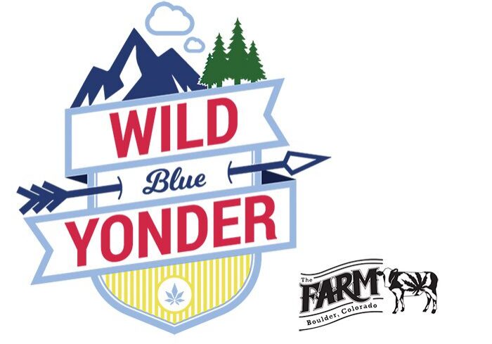 Wild Blue Yonder logo with mountains, trees.