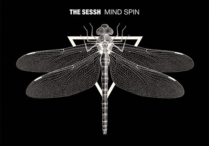 Dragonfly graphic on black album cover.