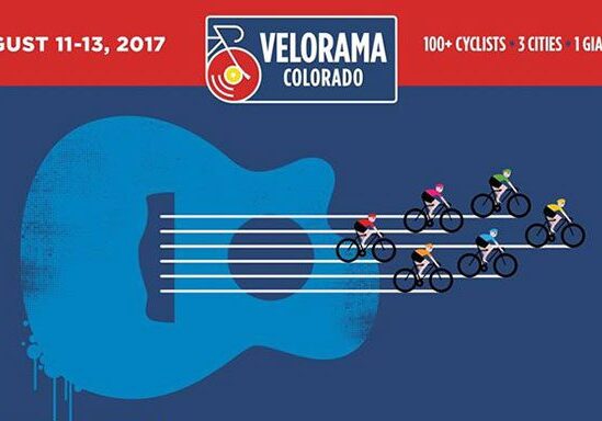 Velorama Colorado 2017 poster with cyclists.