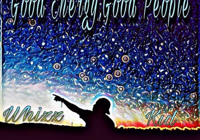 Silhouette pointing at starry night sky.