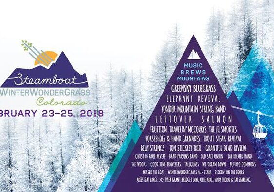 WinterWonderGrass 2018 festival poster, Colorado trees.
